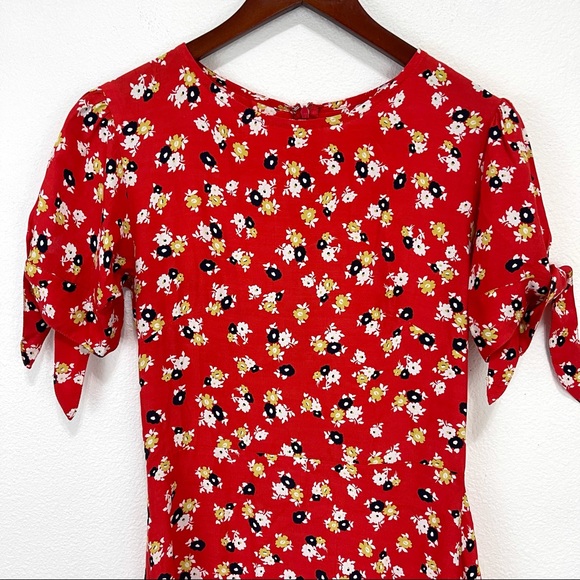Faithfull the Brand- Daphne Dress in Red Jasmine Floral Mini Dress Small - Picture 2 of 8
